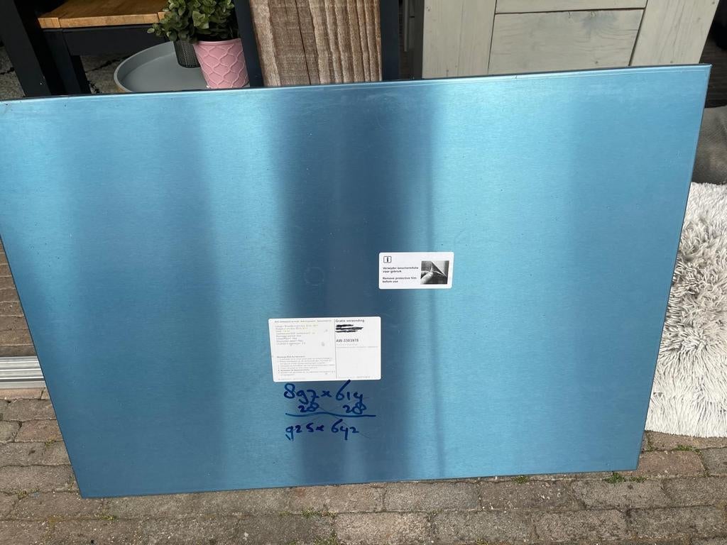 RVS achterwand voor kookfornuis, nieuw, Ophalen