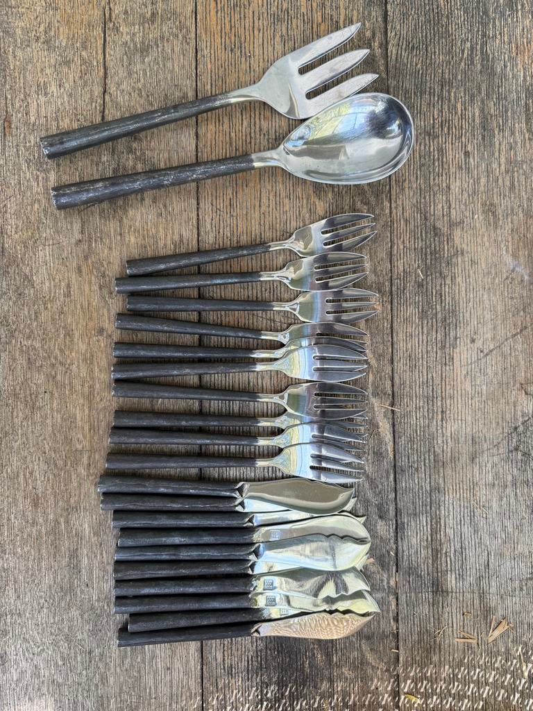 Authentiek Thais roestvrijstalen bestekset, Antiek en Kunst, Ophalen of Verzenden