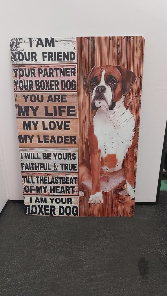 Boxer hond wanddecoratie, Minder dan 50 cm, Overige typen, Nieuw, Ophalen of Verzenden