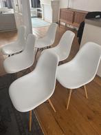 Set of 6 Eames-style shell chairs — white, Huis en Inrichting, Stoelen, Ophalen, Kunststof, Gebruikt, Wit