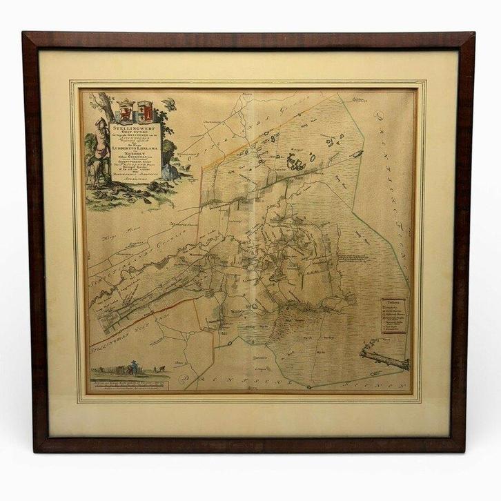 18e eeuwse Schotanus kaart van Stellingwerf, Boeken, Atlassen en Landkaarten, Gelezen, Landkaart, Nederland, Voor 1800, Ophalen of Verzenden