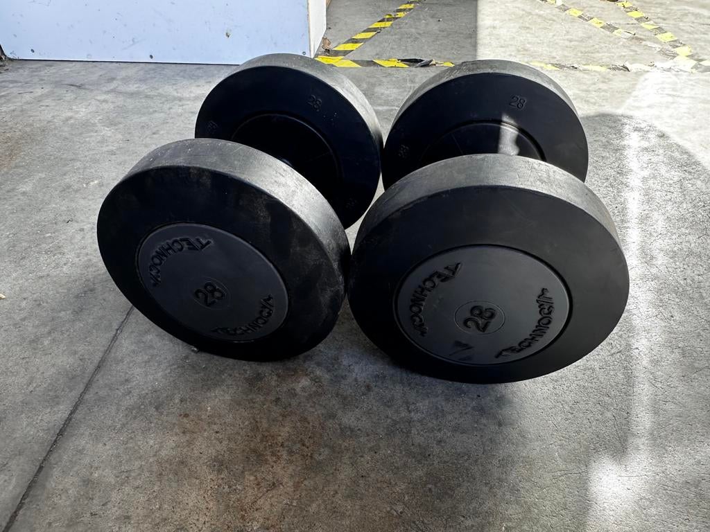Technogym Dumbells 2x28kg, Sport en Fitness, Fitnessmaterialen, Ophalen, Gebruikt, Dumbbell