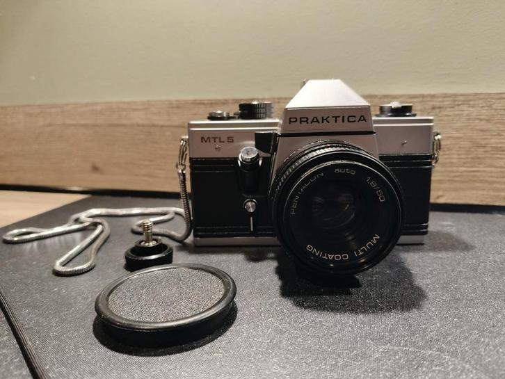 Praktica MTL 5 camera met extra telelens, Audio, Tv en Foto, Fotocamera's Analoog, Gebruikt, Spiegelreflex, Overige Merken, Ophalen of Verzenden