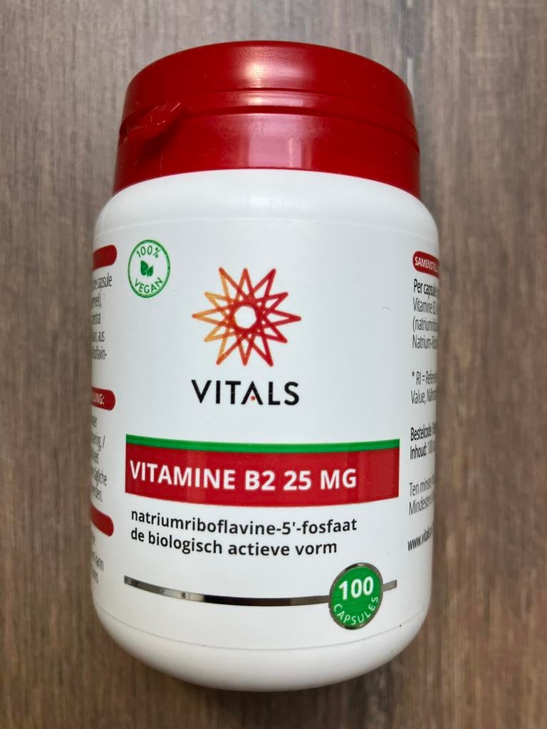 Vitals vitamine B2 25 MG, Sport en Fitness, Gezondheidsproducten en Wellness, Ophalen of Verzenden, Zo goed als nieuw, Overige typen