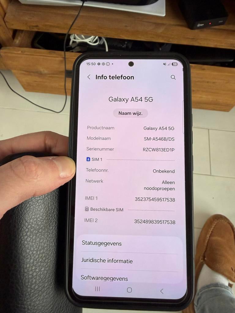 Samsung Galaxy A54 5G, Ophalen, Gebruikt, Zwart, Touchscreen