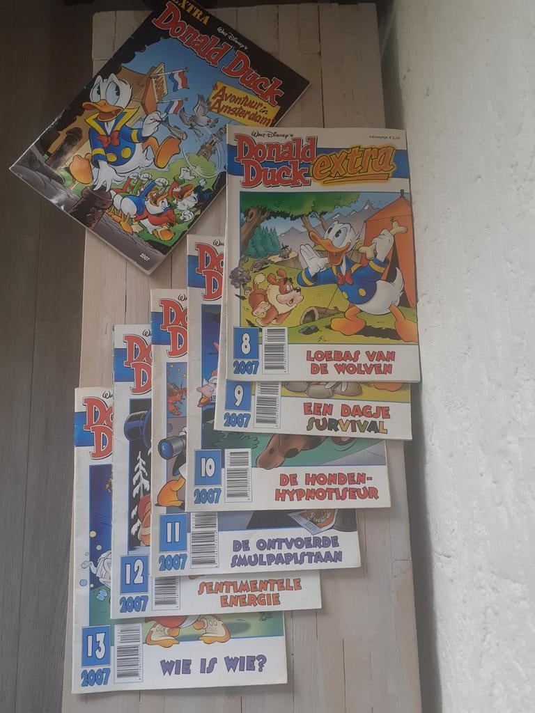 Donald Duck Extra - serie 2007 + Avontuur in Amsterdam, Complete serie of reeks, Ophalen, Gelezen