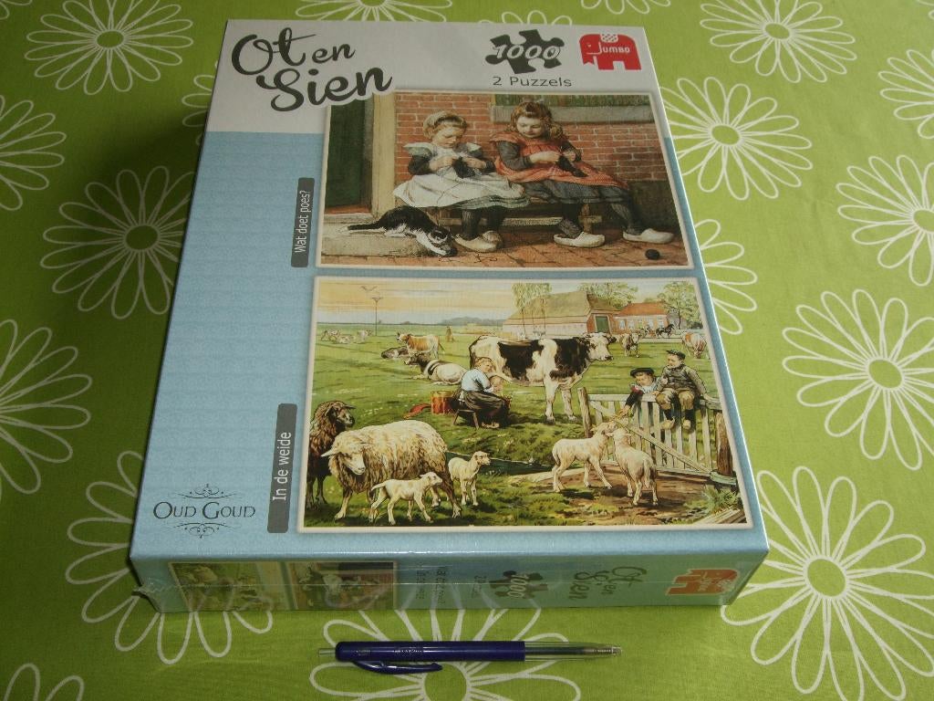 Nieuw in seal: Ot en sien puzzels - 2x 1000 stukjes, Ophalen of Verzenden, 500 t/m 1500 stukjes, Nieuw, Legpuzzel