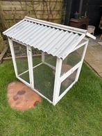 Konijnen- of kippenren met dak – hout en gaas, Ophalen, 110 cm of meer, Hok, 90 cm of meer