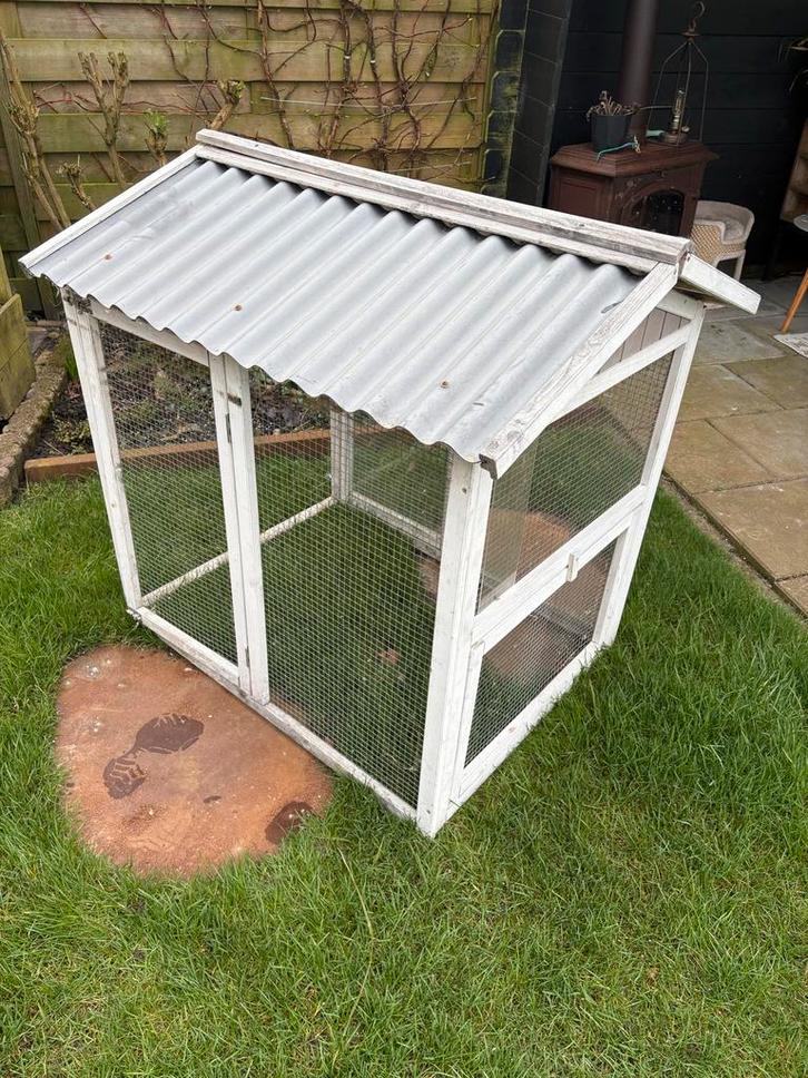 Konijnen- of kippenren met dak – hout en gaas, Dieren en Toebehoren, Knaagdieren en Konijnen | Hokken en Kooien, Hok, 90 cm of meer