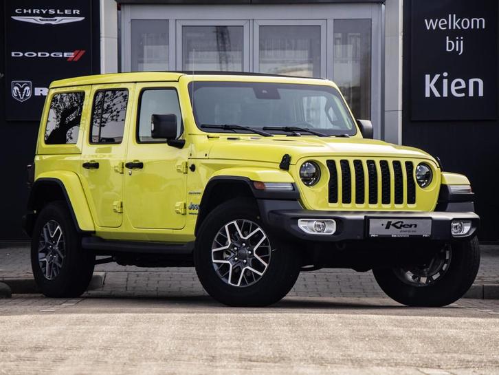 Jeep Wrangler Unlimited 4xe 380 Sahara | Sky one dak | Adapt, Auto's, Jeep, Bedrijf, Te koop, Wrangler, 4x4, ABS, Achteruitrijcamera