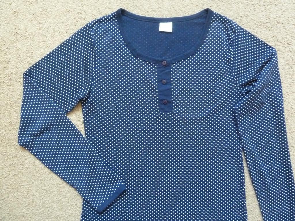 Donkerblauwe stippel top maat S splinternieuw, Kleding | Dames, T-shirts, Blauw, Nieuw, Ophalen of Verzenden, Lange mouw