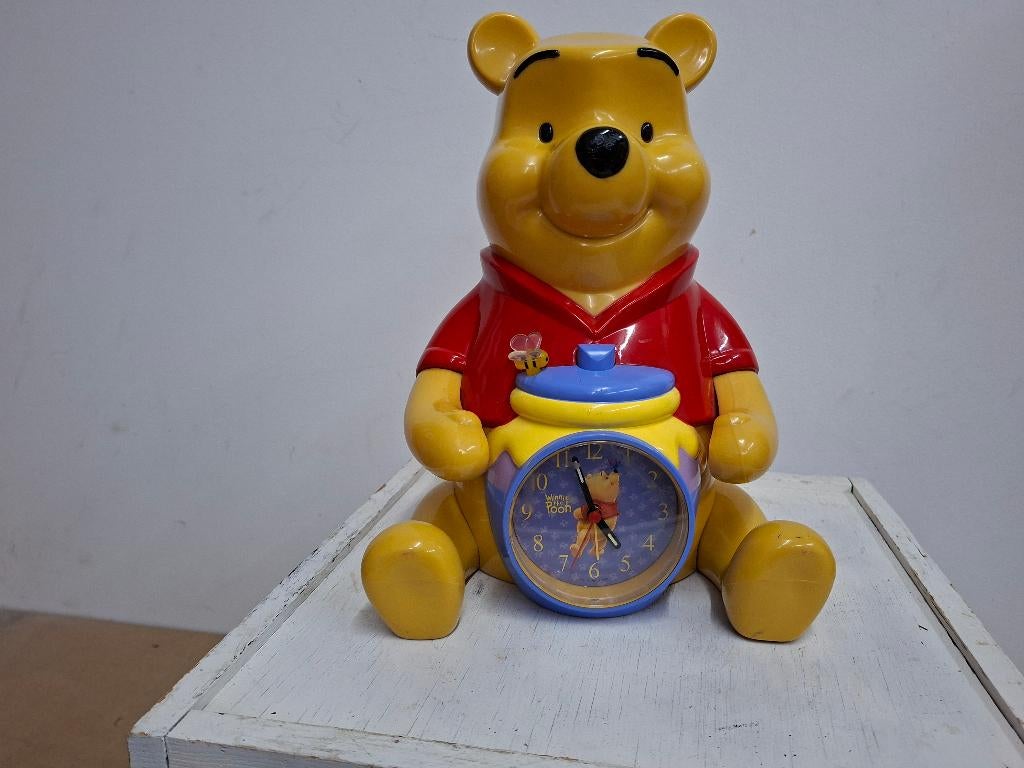 disney winnie de pooh klok wekker en spaarpot in 1, Ophalen of Verzenden, Overige figuren, Gebruikt, Beeldje of Figuurtje