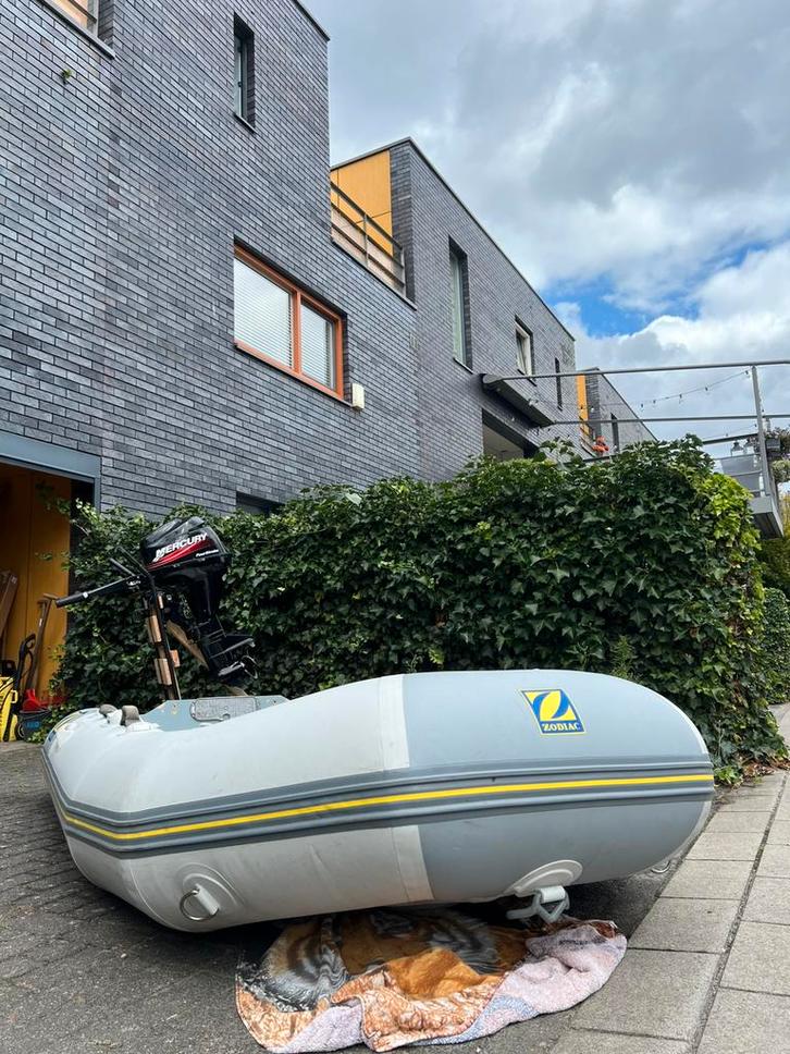 Zodiac Opblaasboot met Mercury 8 PK Buitenboordmotor, Watersport en Boten, Rubberboten, Gebruikt, Zodiac, Airdeck, Minder dan 70 pk