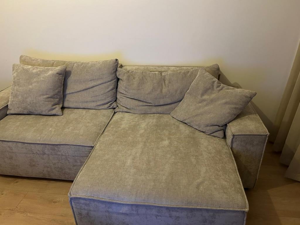 Hoek slaapbank met opbergruimte – zo goed als nieuw, Ophalen, Tweepersoons, 140 cm, Zo goed als nieuw