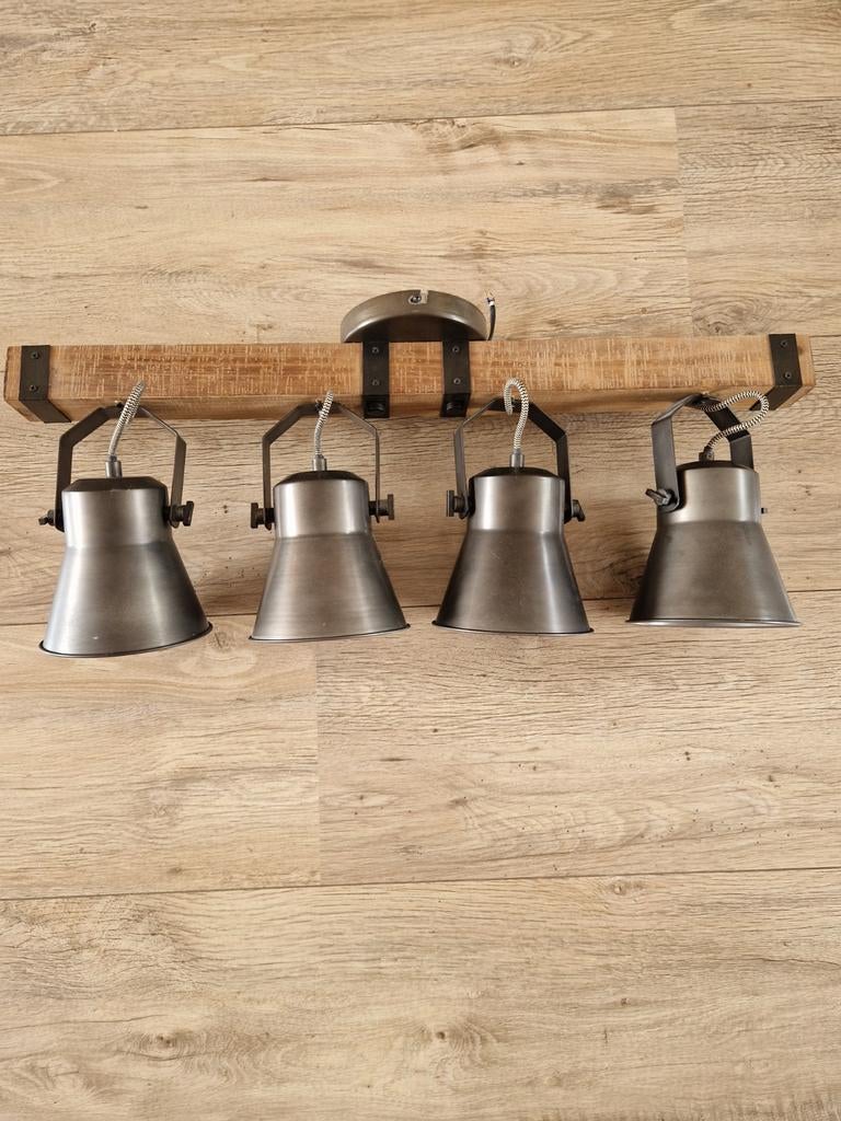 Brilliant lamp, 4-lichts zwenkbaar, zwart/bruin, Ophalen, Nieuw, Metaal of Aluminium