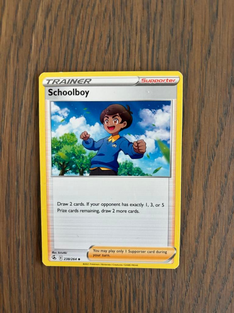 Pokémon TCG: Schoolboy Supporter Kaart (238/264), Ophalen of Verzenden, Zo goed als nieuw, Losse kaart