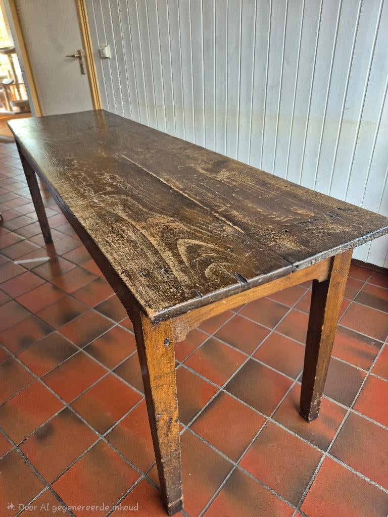Antieke boerentafel/ oude werktafel 210 cm, Ophalen