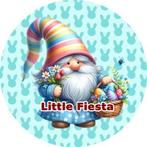 L1459 icing frosting pasen kabouter 18cm eetbare taart top, Ophalen of Verzenden, Nieuw, Taarten, Versiering