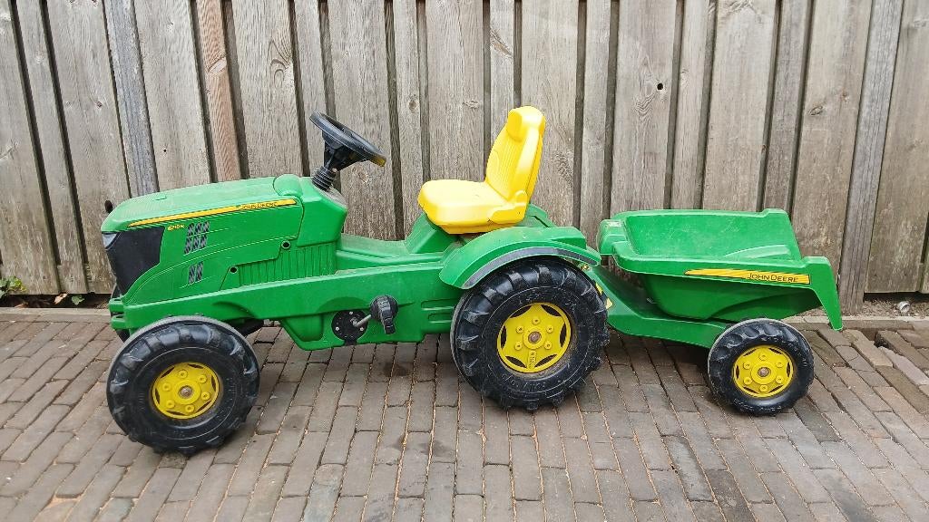 Traptrekker John Deere 6210R met aanhanger, Ophalen, Gebruikt, Trapvoertuig