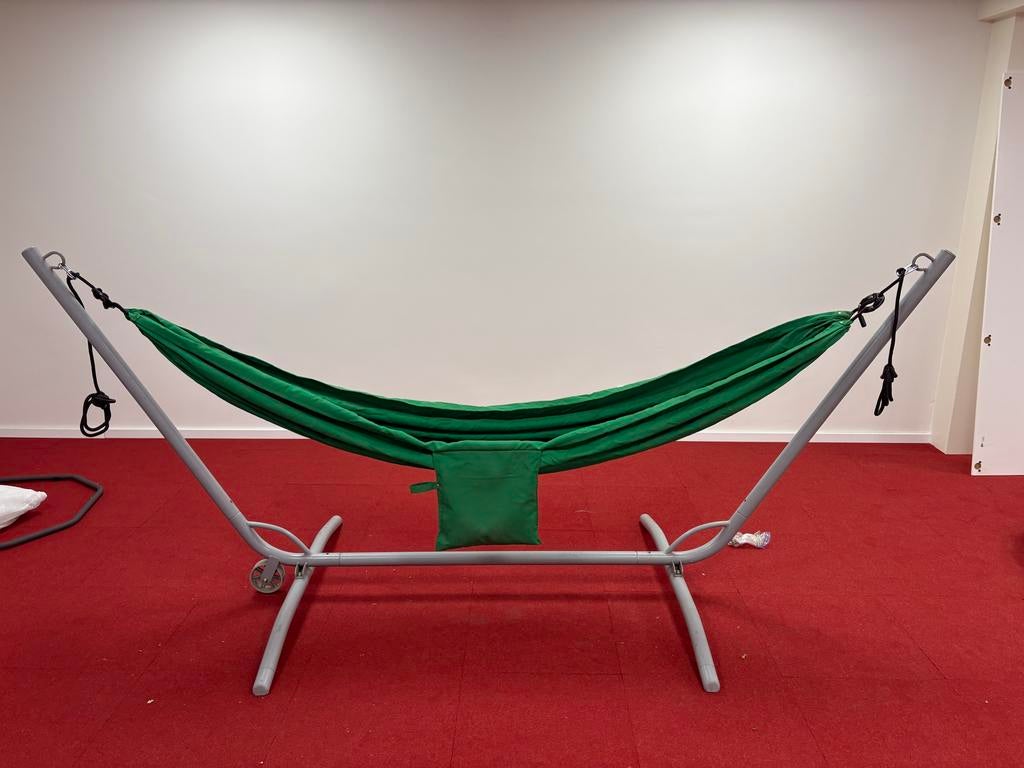 IKEA Riso Hangmat met standaard - Groen, Ophalen, Gebruikt, Meerpersoons, Met standaard