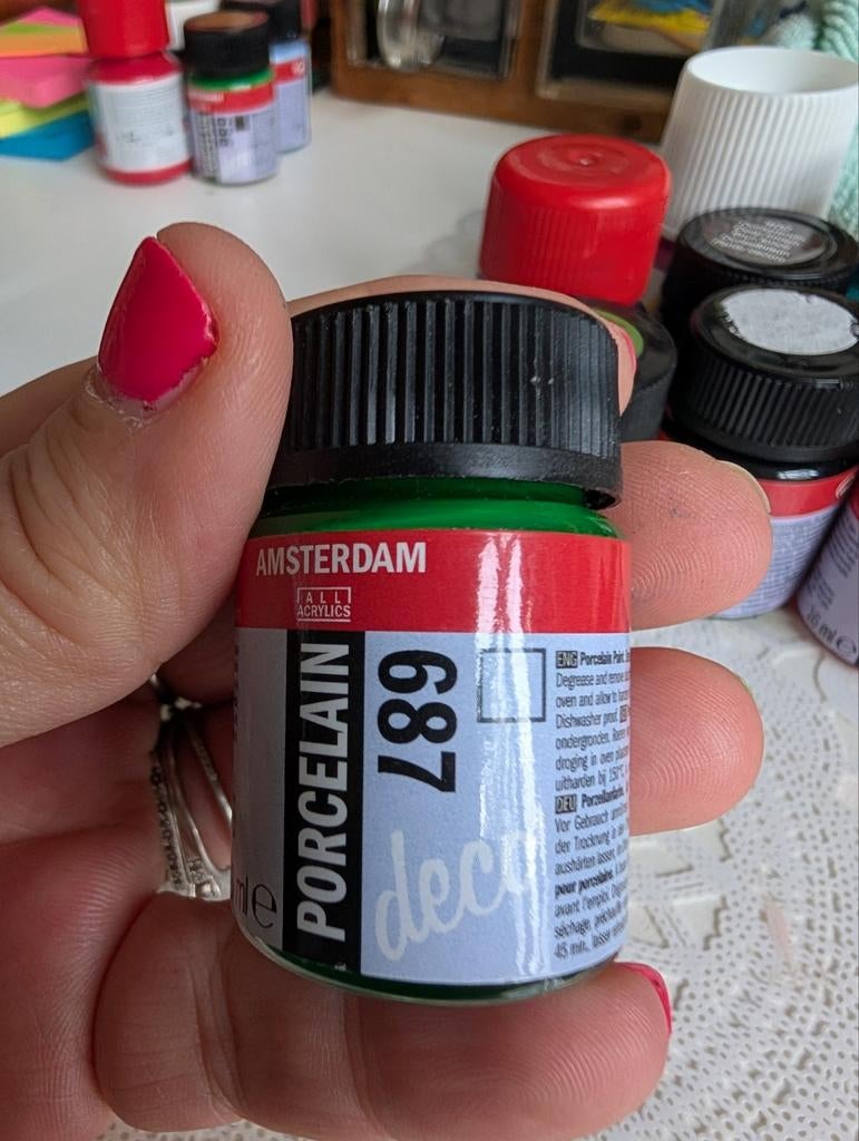 Amsterdam porseleinverf heldergroen 687, Ophalen of Verzenden