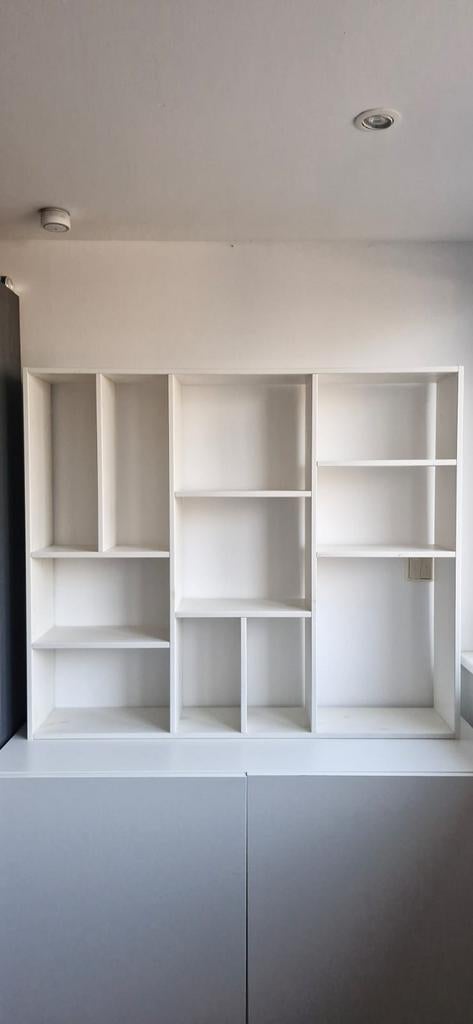 Witte open boekenkast letterbak met vakken, Ophalen, Met plank(en), Gebruikt, 100 tot 150 cm