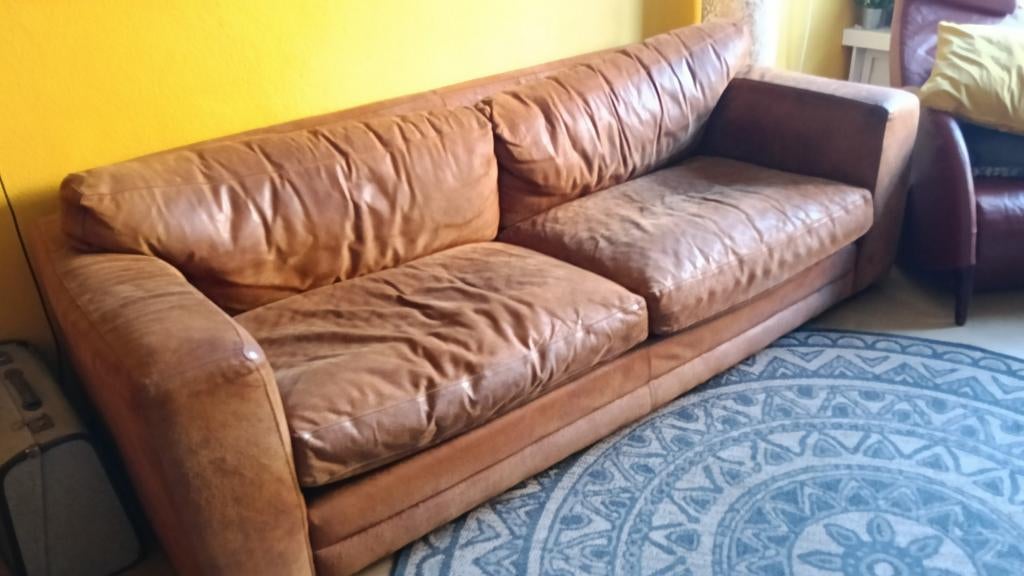 Piloten leren bank, Ophalen, Gebruikt, Overige maten, Rechte bank