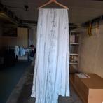 4x Vitrage H: 2.55m & B: 100cm.wit met zilvergrijs blokje, Ophalen of Verzenden