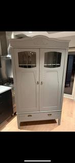 Kledingkast met glas in lood raampjes, in goede staat!, Ophalen, Gebruikt, Met deur(en), 200 cm of meer