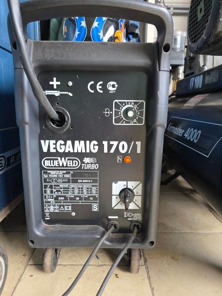BlueWeld VEGAMIG 170/1 Turbo MIG/MAG Lasapparaat, Ophalen, Gebruikt, Minder dan 150 ampère, Co2