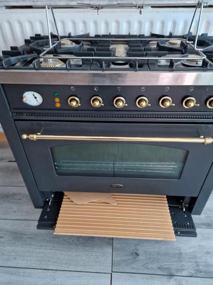 Boretti gasfornuis, Witgoed en Apparatuur, Fornuizen, Zo goed als nieuw, Vrijstaand, Gas, 5 kookzones of meer, 90 tot 95 cm, 60 cm of meer