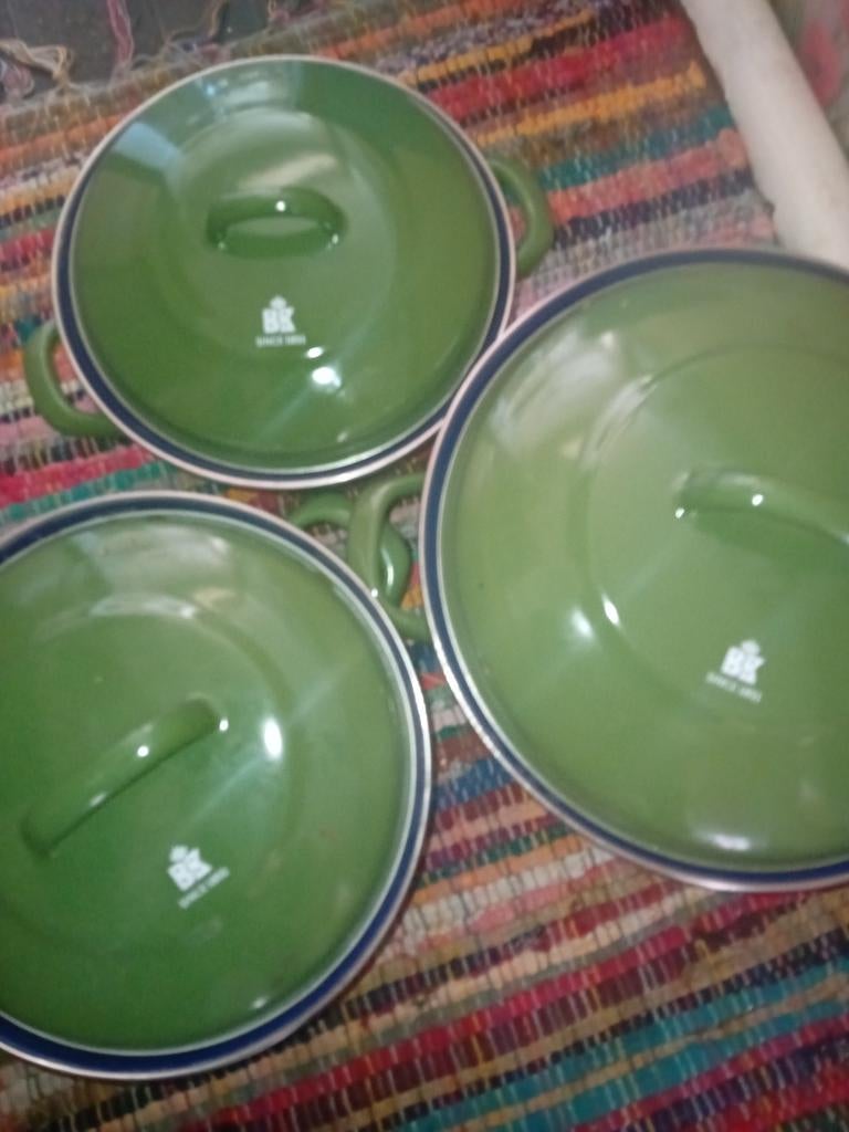 3 x BK The Dutch Dutch Oven Geëmailleerd Staal Pannenset, Kookpan of Snelkookpan, Overige materialen, Gebruikt, Ophalen of Verzenden