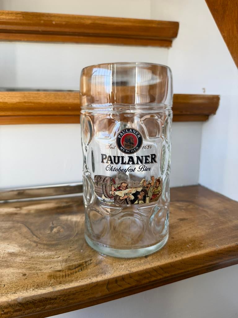 Paulaner Oktoberfest bierpul 1L, Ophalen of Verzenden, Zo goed als nieuw, Pul(len), Overige merken
