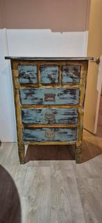 Prachtig blauw kastje Ibiza style - bohemian - ladekast, Huis en Inrichting, Ophalen, Bohemian- Ibiza- Indiaas-Eclectic- Vintage