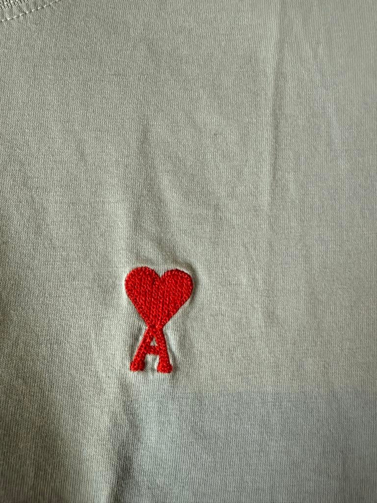 Ami Paris t-shirt maat S lichtblauw, Kleding | Heren, T-shirts, Verzenden, Zo goed als nieuw, Maat 46 (S) of kleiner, Blauw