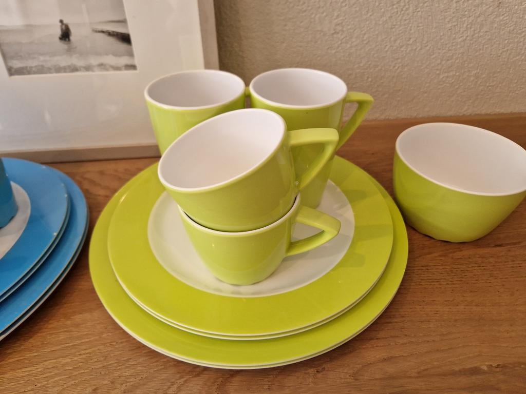 Mepal servies wave set lime/groen, Ophalen of Verzenden