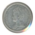 Nederland 25 Cent 1915 Wilhelmina, Zilver, 25 cent, Ophalen of Verzenden, Koningin Wilhelmina