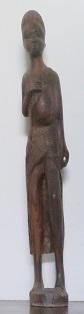 Beeld Afrikaanse man 26 cm, Ophalen of Verzenden, Beeld, Hout, Bruin