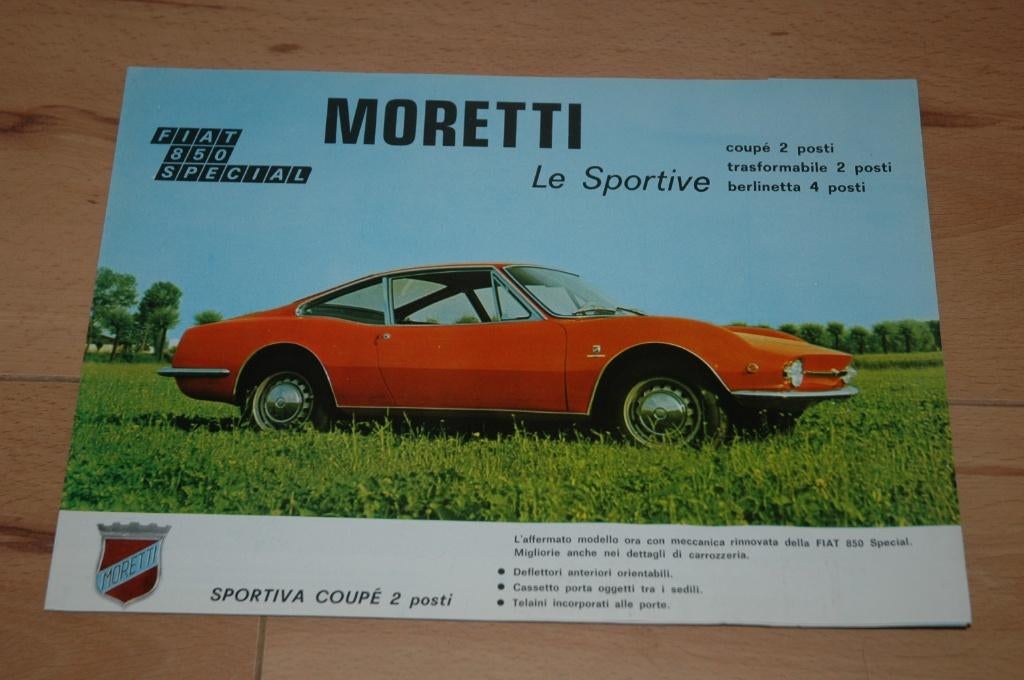Moretti -Fiat 850 Special Coupé 2 posti - Berlinetta 4 posti, Ophalen of Verzenden, Zo goed als nieuw, Overige merken, Moretti