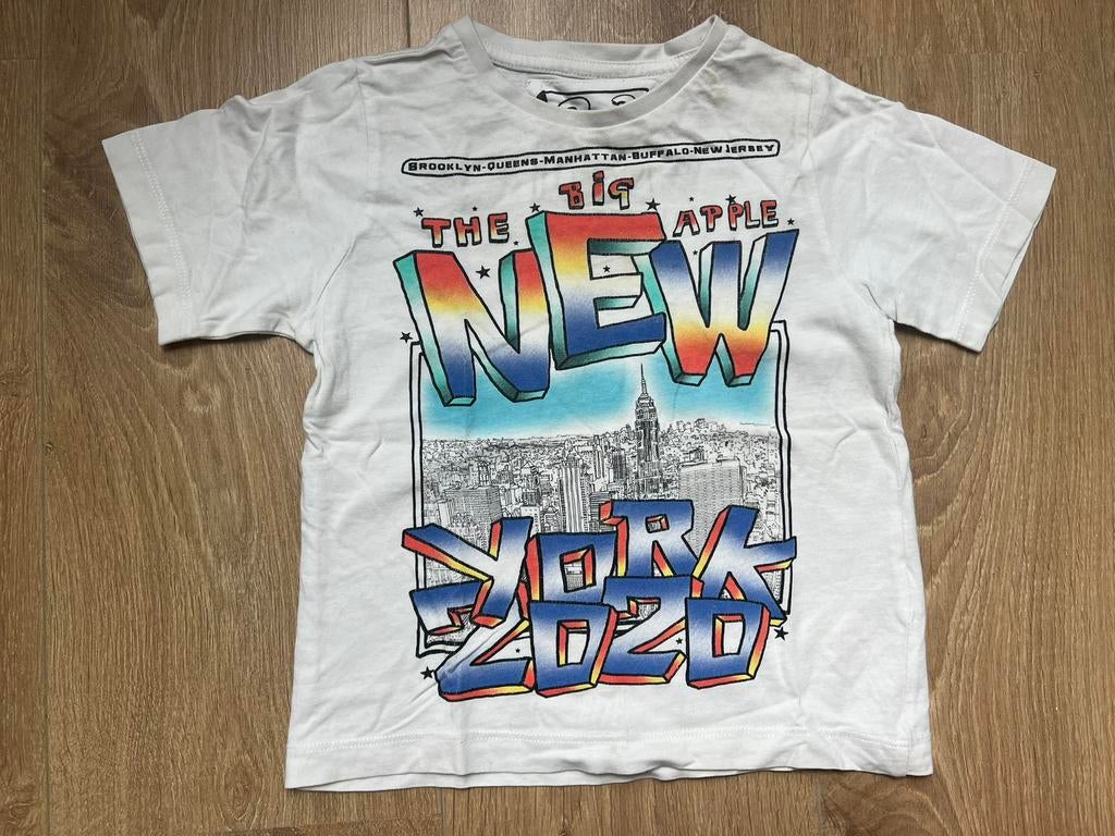 Jongens t-shirt wit maat 98, Ophalen of Verzenden, Gebruikt, Jongen, Shirt of Longsleeve