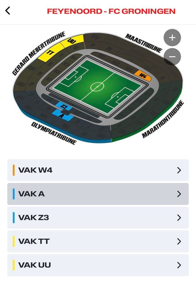 Feyenoord - Groningen Vak Z, Tickets en Kaartjes, Eén persoon