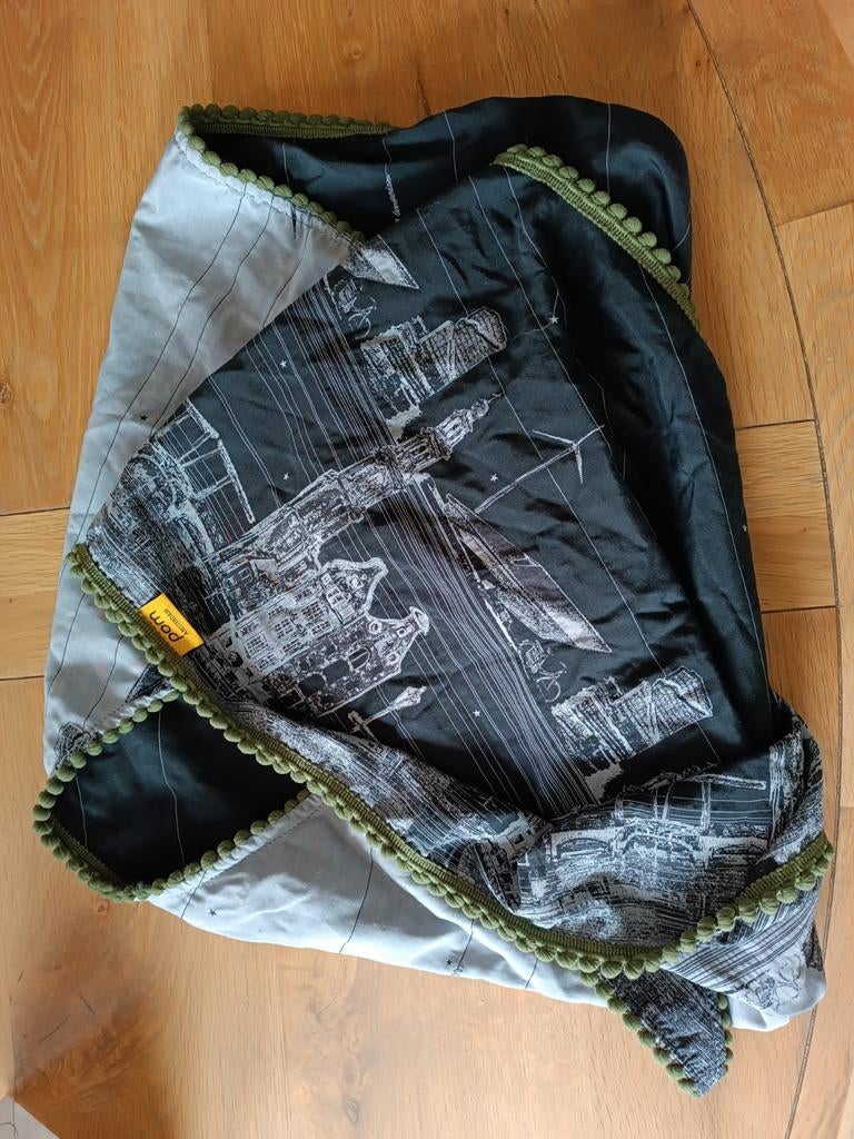 POM Amsterdam Sjaal - Zwart, Grijs, Groen, POM Amsterdam, Ophalen, Zo goed als nieuw, Sjaal