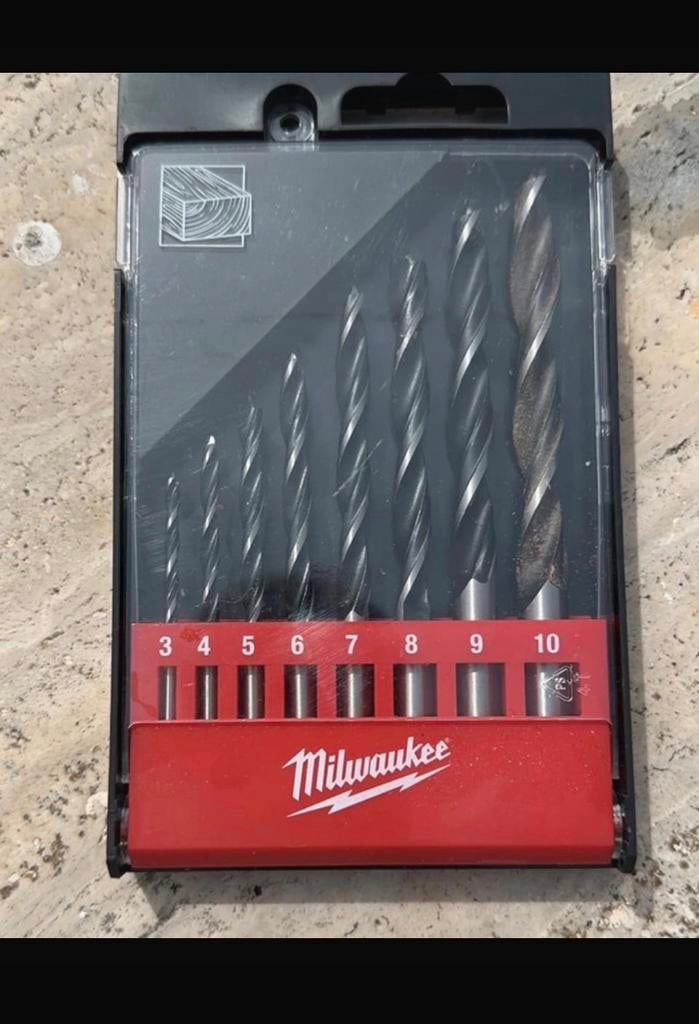 Milwaukee 8 delige spiraalborenset voor hout, Doe-het-zelf en Verbouw, Gereedschap | Handgereedschap, Ophalen of Verzenden, Nieuw