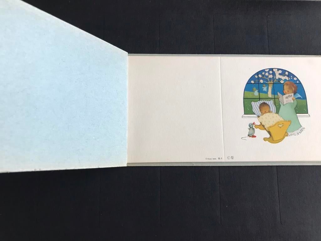 Vintage Geboortekaartjes "kunst adelt" Serie B. 1-5, Verzamelen, Ophalen of Verzenden, Voor 1970, Geboortekaartje