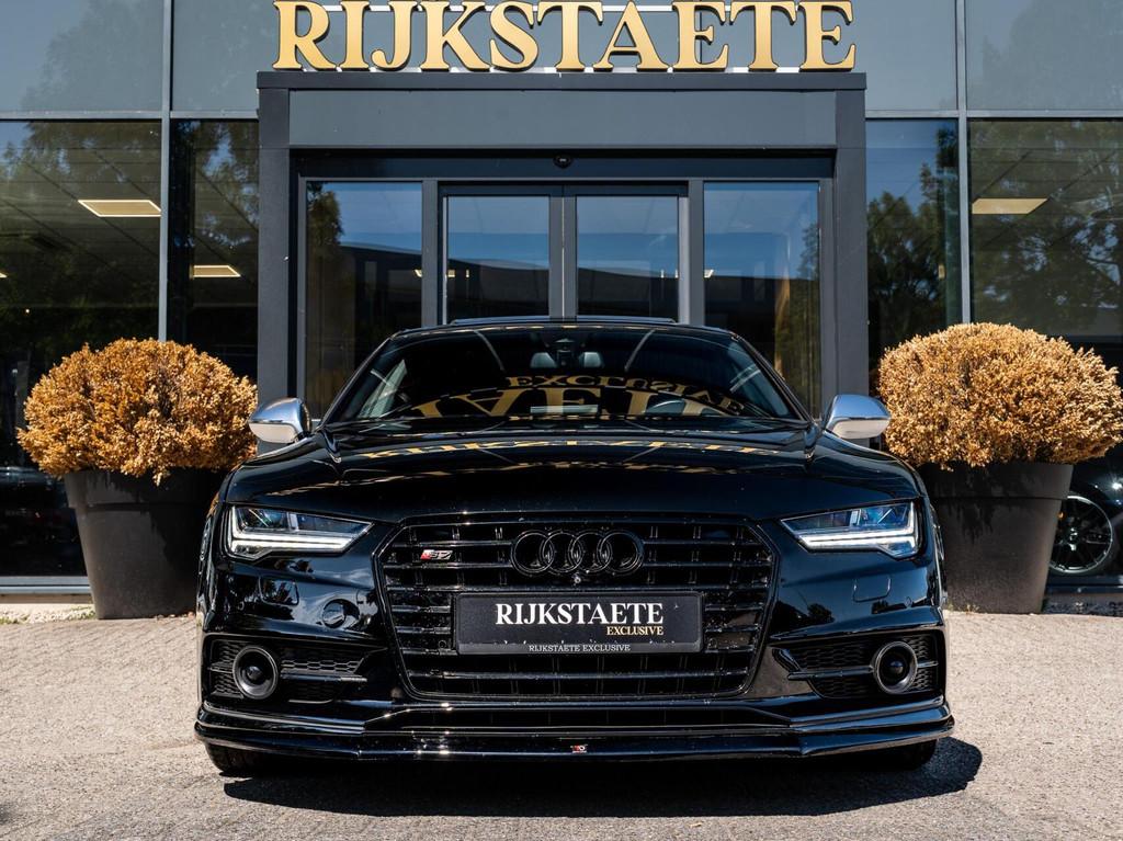 Audi 4.0 TFSI S7 Quattro|PANO|360|BOSE|ACC|MEMORY|CARBON, Auto's, Audi, Automaat, Gebruikt, 4 stoelen, Zwart