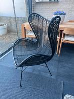 HKliving Rotan Egg Chair Zwart - Uitstekende Staat, Zwart, Riet of Rotan, Ophalen of Verzenden, Zo goed als nieuw