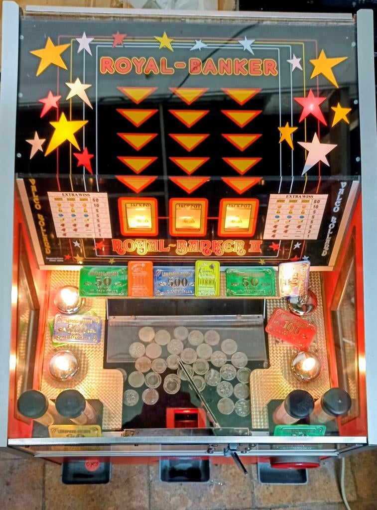 Royal Banker Valco coinpusher, Verzamelen, Automaten | Gokkasten en Fruitautomaten, Zo goed als nieuw, Overige munten, Ophalen