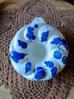 Vintage Puddingvorm met Blauwe Decoratie, Ophalen of Verzenden, Zo goed als nieuw