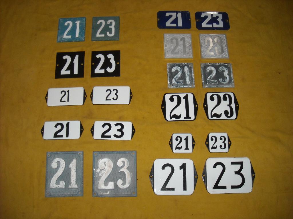 emaille huisnummer 21 en 23 ook 22 24 25 26 27 28 29 30 31 7, Antiek en Kunst, Ophalen of Verzenden