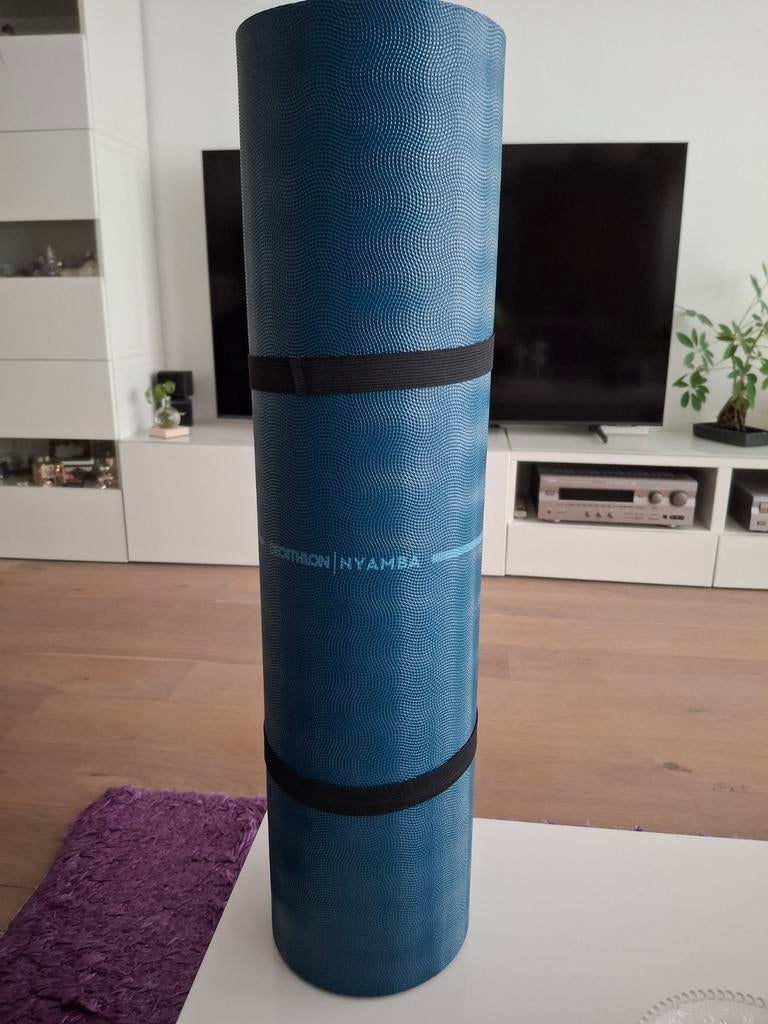 Nieuwe Nyamba yogamat 6mm - Decathlon - Donkerblauw/groen, Ophalen
